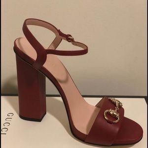 Red leather Gucci heels